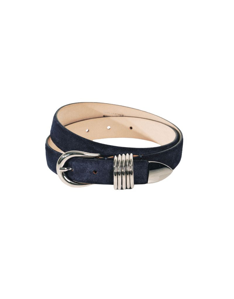 Hollyhock Suede Navy Silver
