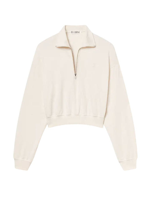 Cropped Half-Zip Sweatshirt Bone