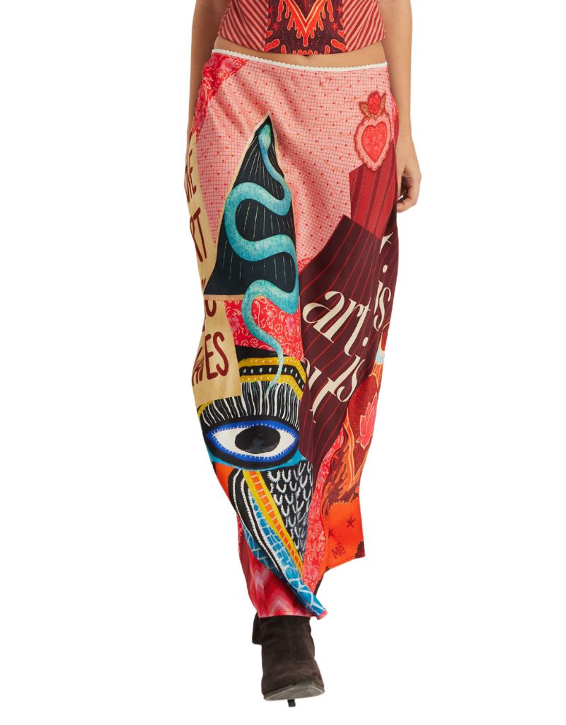 Blakely Slip Skirt Red Aura