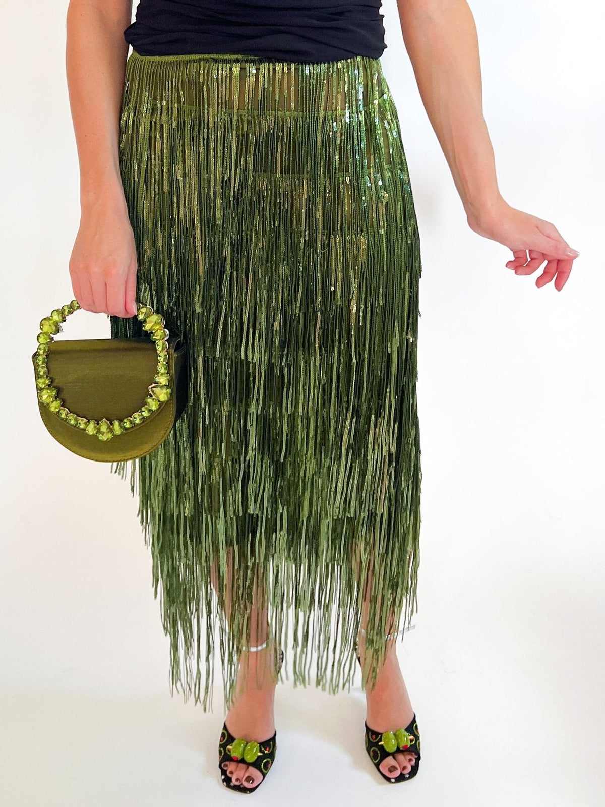After Dark Fringe Maxi Skirt
