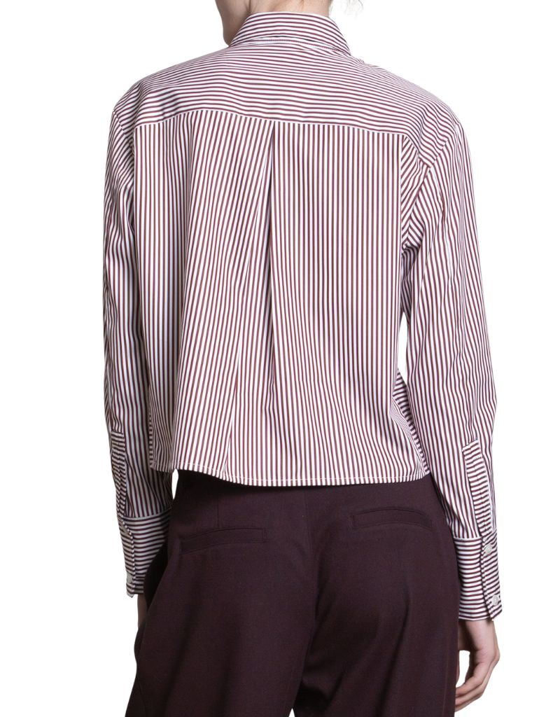 Enzo Shirt In Striped Poplin Bordeaux