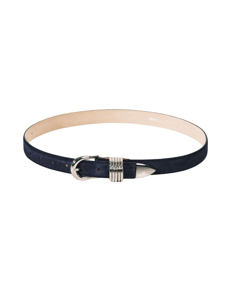 Hollyhock Suede Navy Silver