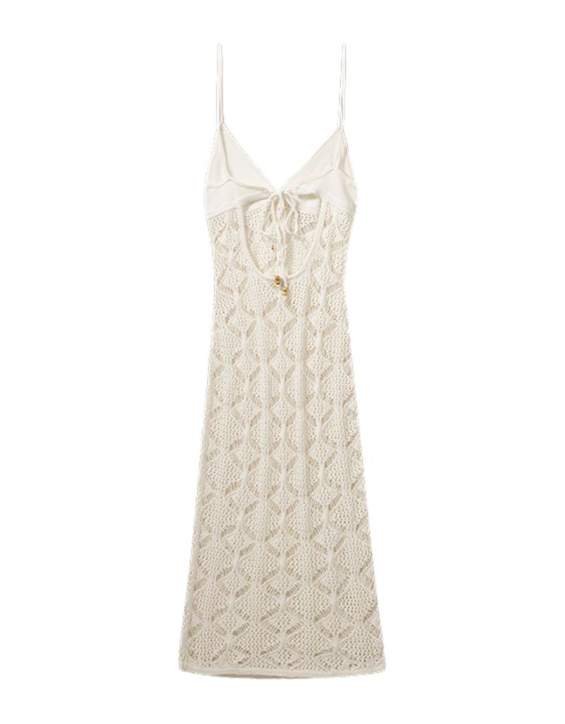 Marrakesh Midi Dress Ecru