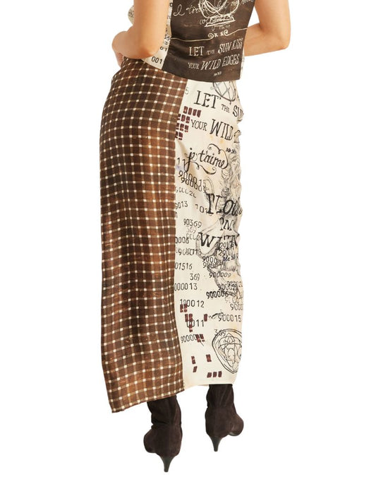 Luna Tie Front Skirt Noir Muse